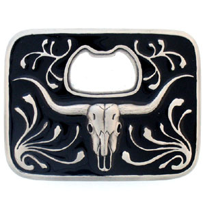 Bottle Opener Buckle - Buffalo Skull